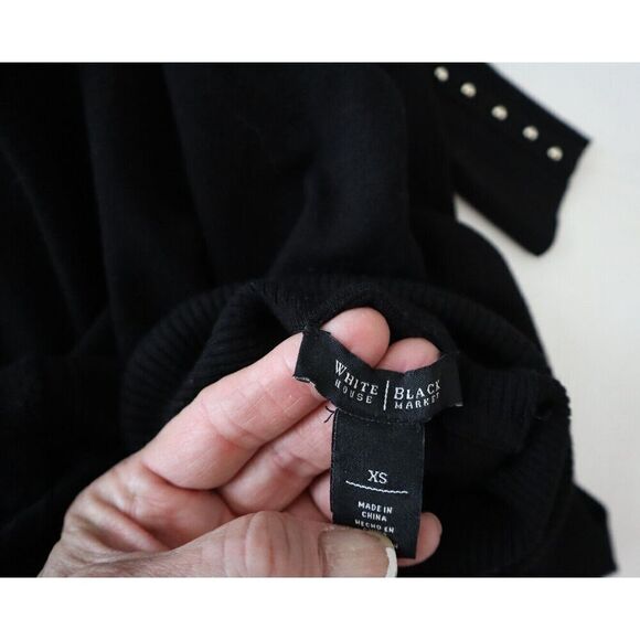White House Black Market Women's Sz XS Black Relaxed Turtleneck Sweater - Picture 3 of 8